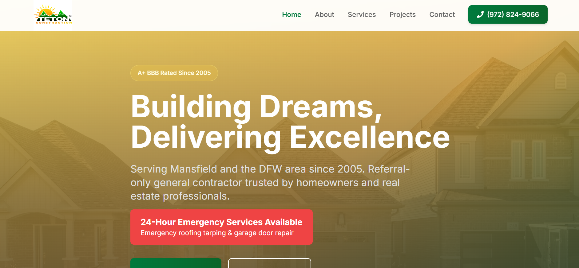 Teton Construction Services Website